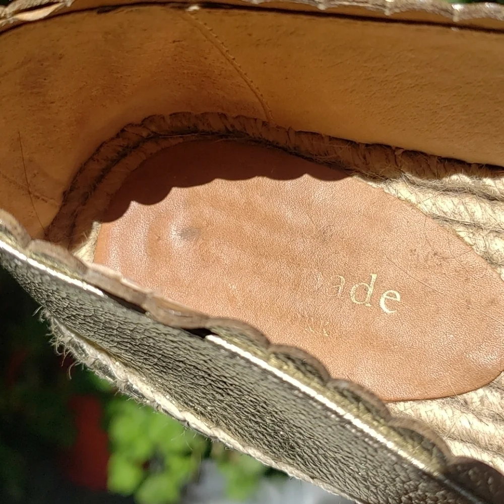 Kate Spade Gold Espadrilles 6 Loranne